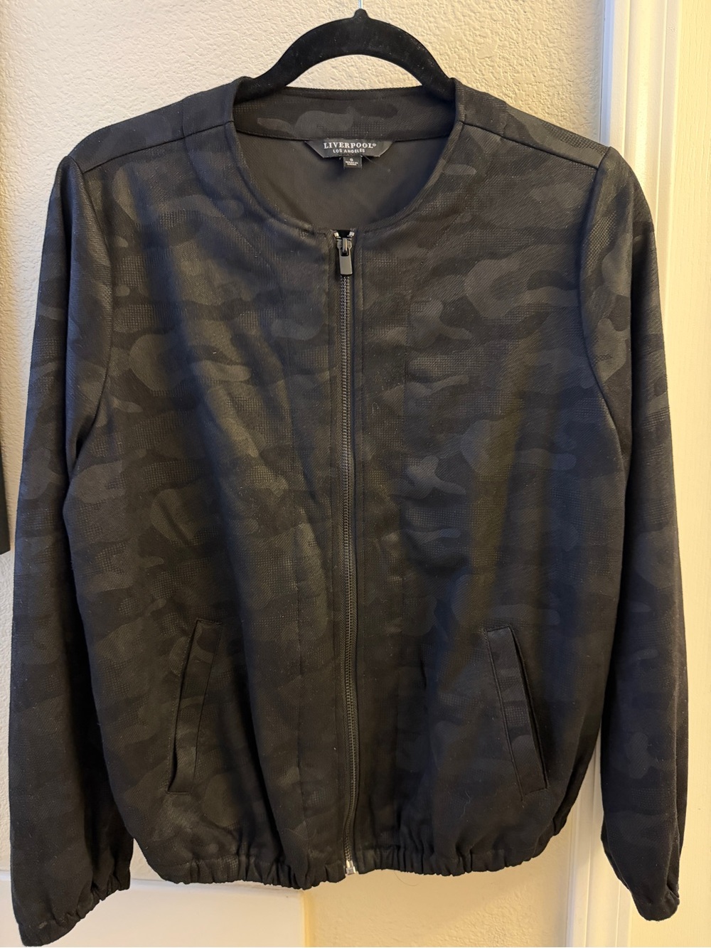 Liverpool Women's Black Camo Bomber Jacket